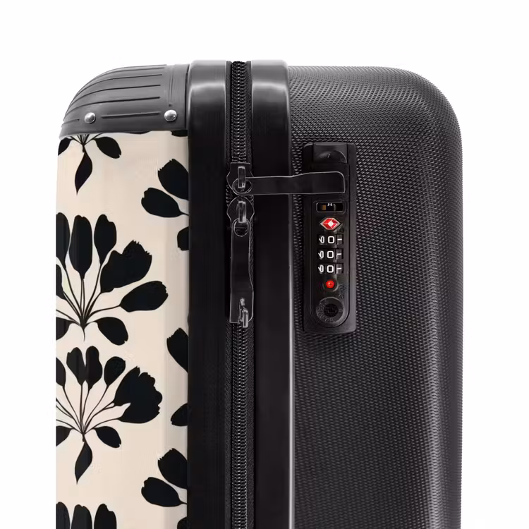 Abstract - Patroon - Zwart NBS - Handbagage koffer - Volwassenen Unisex middel -slot