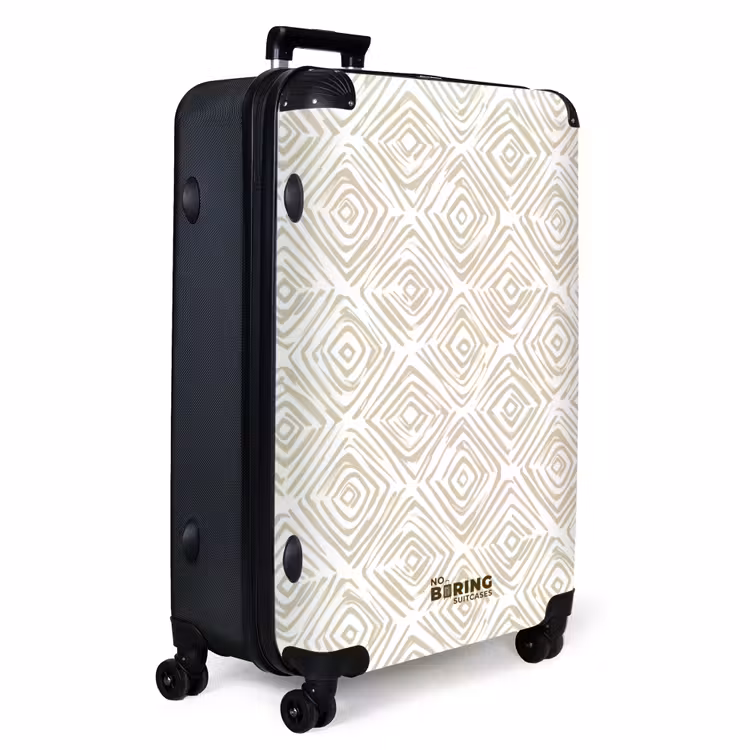 Abstract - Ruit - Beige NBS - Handbagage koffer - Volwassenen Unisex middel -productfoto_3d