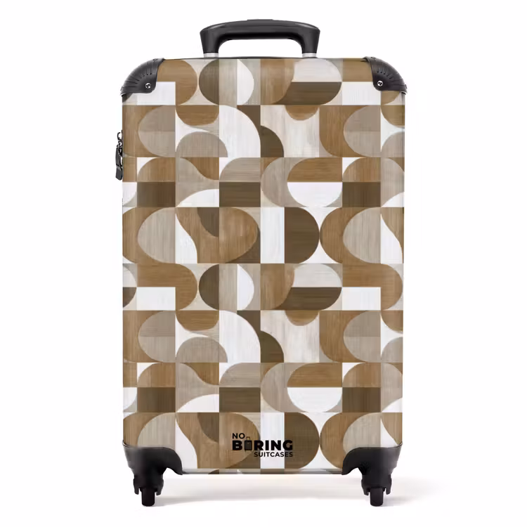 Abstract - Retro - Bruin NBS - Handbagage koffer - Volwassenen Unisex middel -productfoto_recht