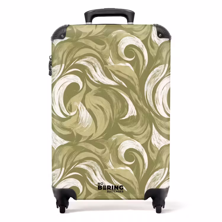 Abstract - Textuur - Groen NBS - Handbagage koffer - Volwassenen Unisex middel -productfoto_recht