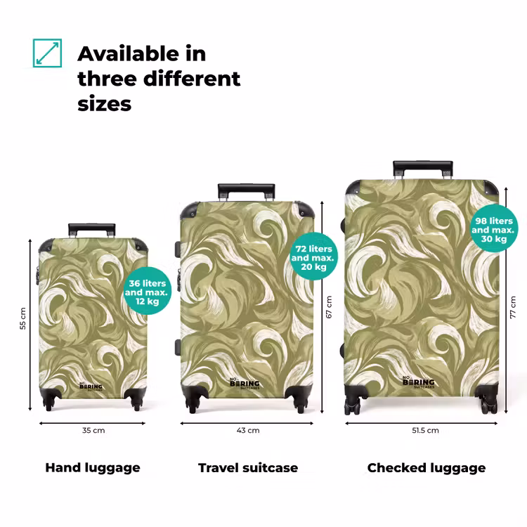 Abstract - Textuur - Groen NBS - Handbagage koffer - Volwassenen Unisex middel zzzzzzVergelijking_3EN