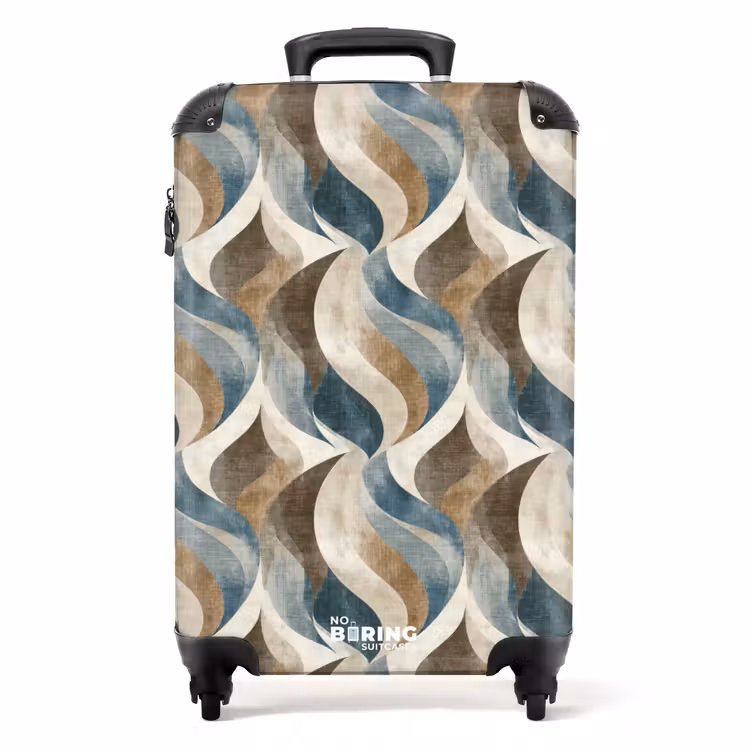 Abstract - Golven - Kleurrijk NBS - Handbagage koffer - Volwassenen Unisex middel -productfoto_recht