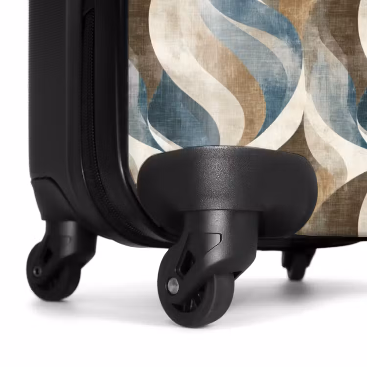 Abstract - Golven - Kleurrijk NBS - Handbagage koffer - Volwassenen Unisex middel -wiel