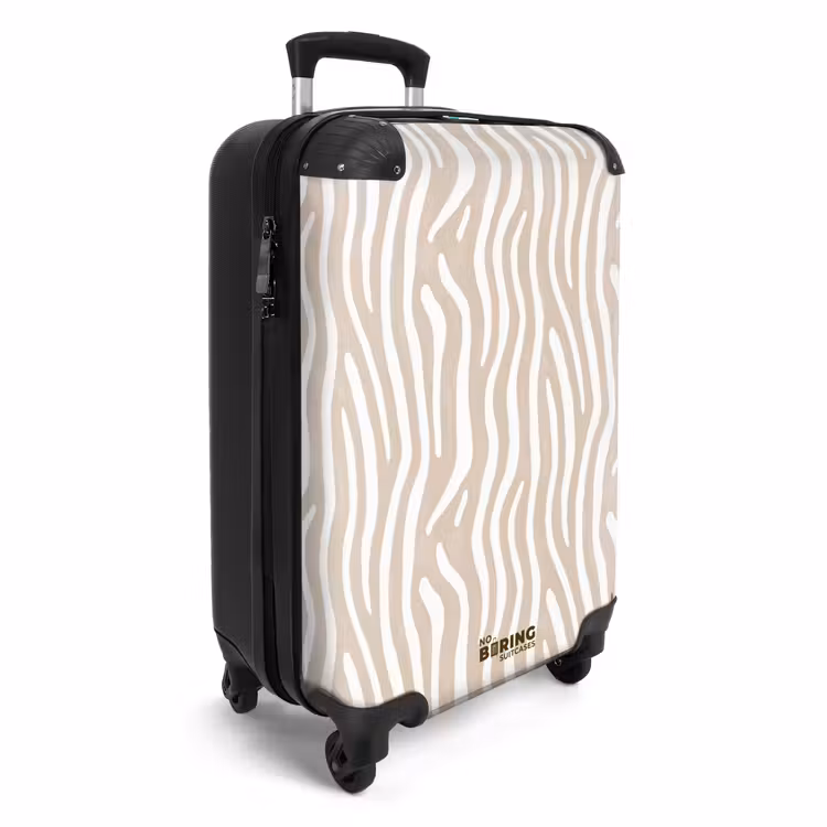 Abstract - Zebra - Beige NBS - Handbagage koffer - Volwassenen Unisex middel -productfoto_3d