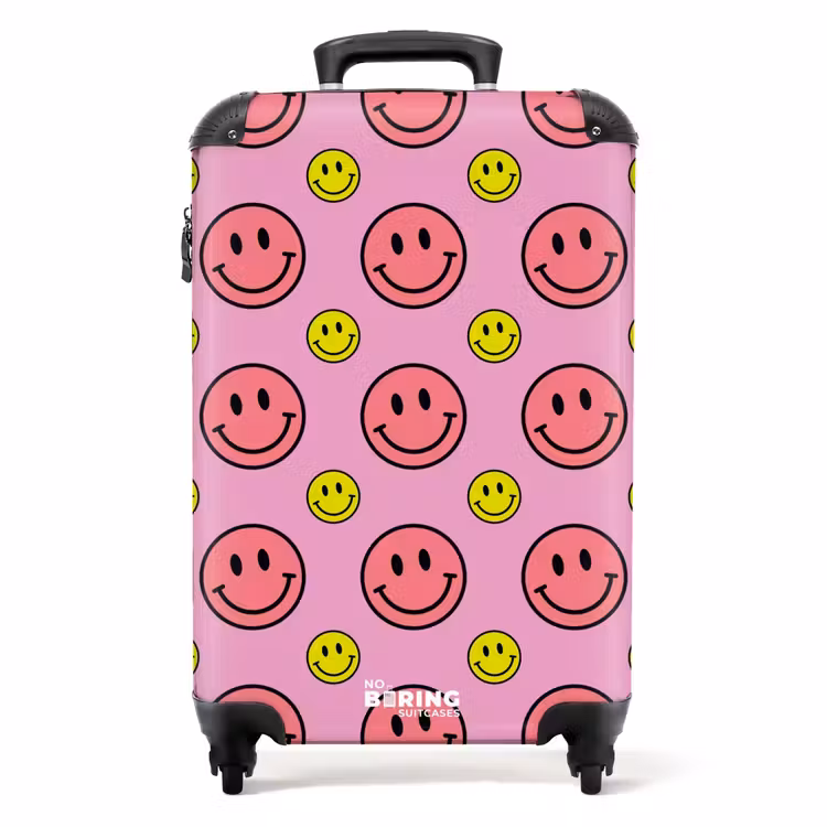 All smiles roze NBS - Handbagage koffer - Unisex middel -productfoto_recht