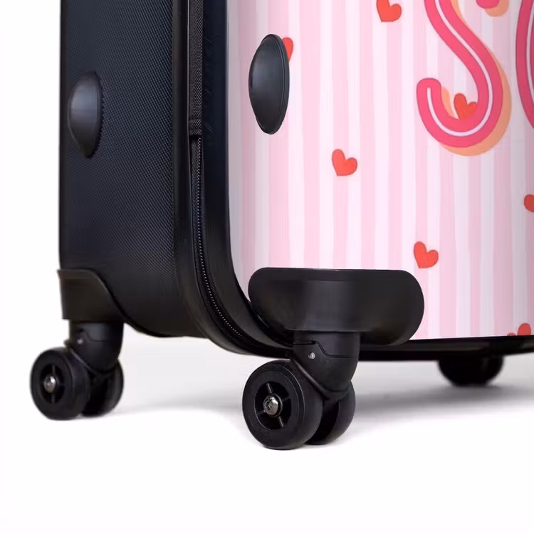 Amore vita sole - Roze - Hartjes NBS - Handbagage koffer - Volwassenen Unisex middel -achterkant