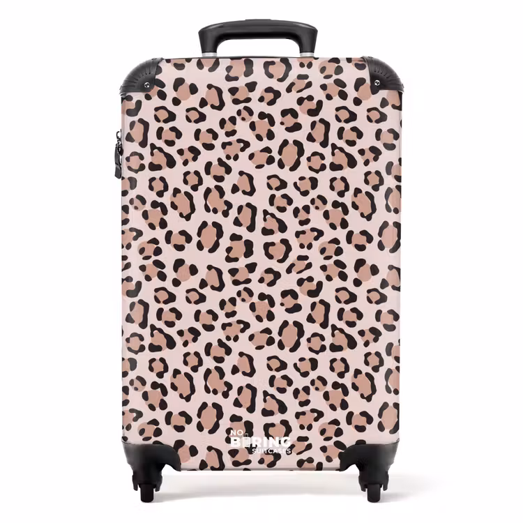 Dierlijke vlekken op lichtroze NBS - Handbagage koffer - Volwassenen Unisex middel -productfoto_recht