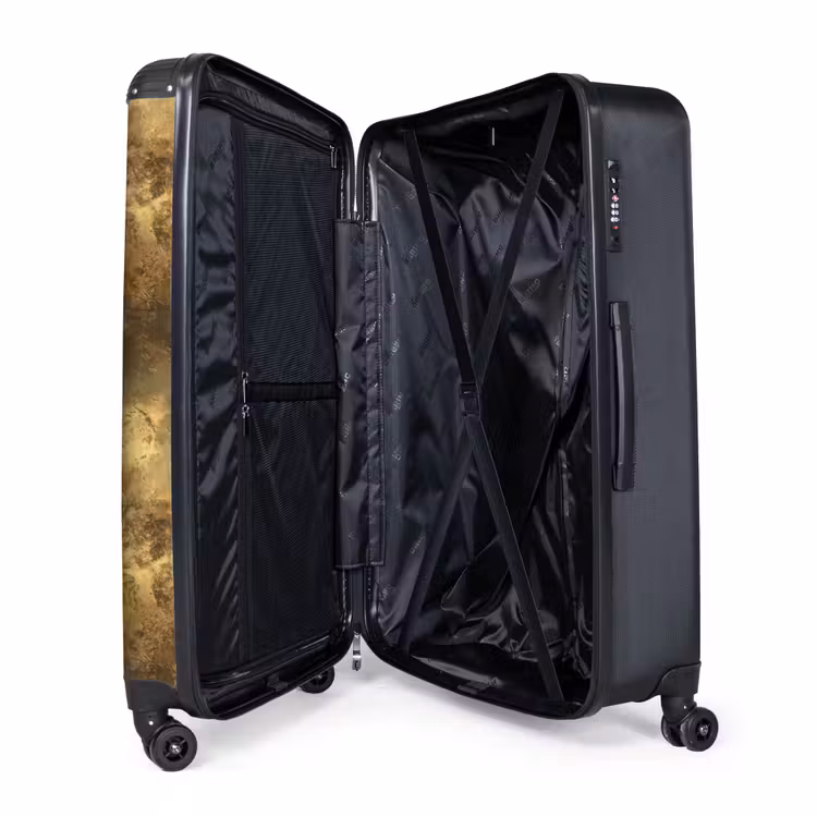 Antiek - Metaallook - Goud NBS - Handbagage koffer - Volwassenen Unisex middel -wiel