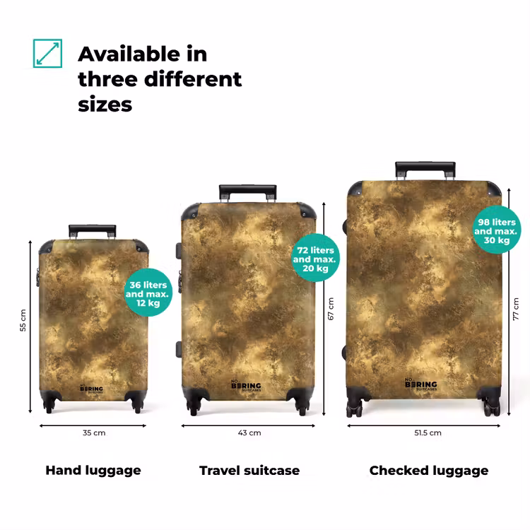 Antiek - Metaallook - Goud NBS - Handbagage koffer - Volwassenen Unisex middel zzzzzzVergelijking_3EN