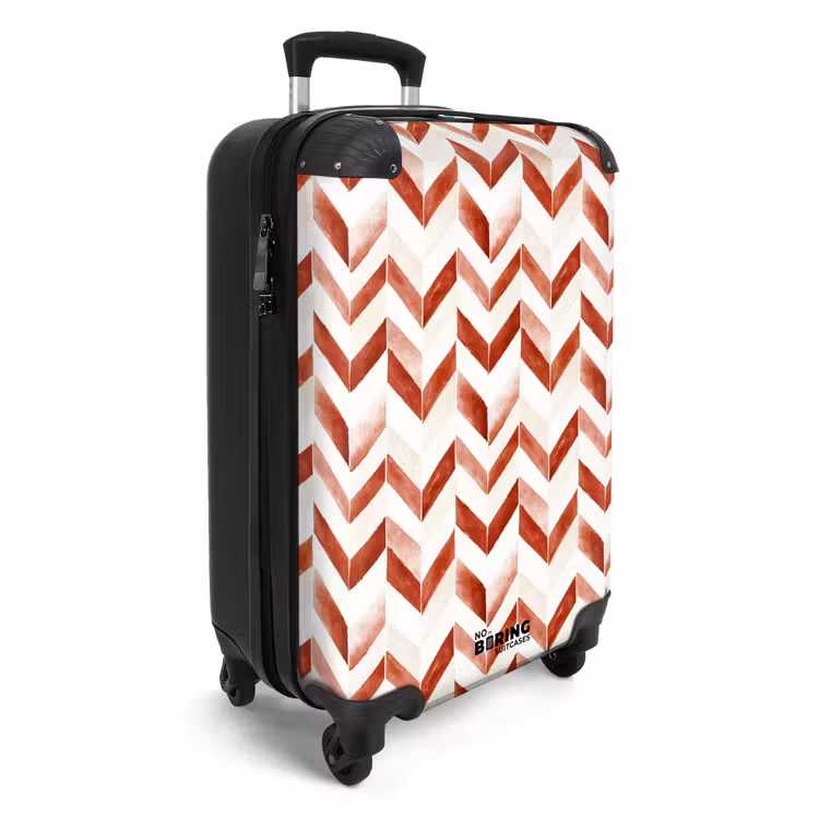 Pijlen patroon rood NBS - Handbagage koffer - Volwassenen Unisex middel -productfoto_3d