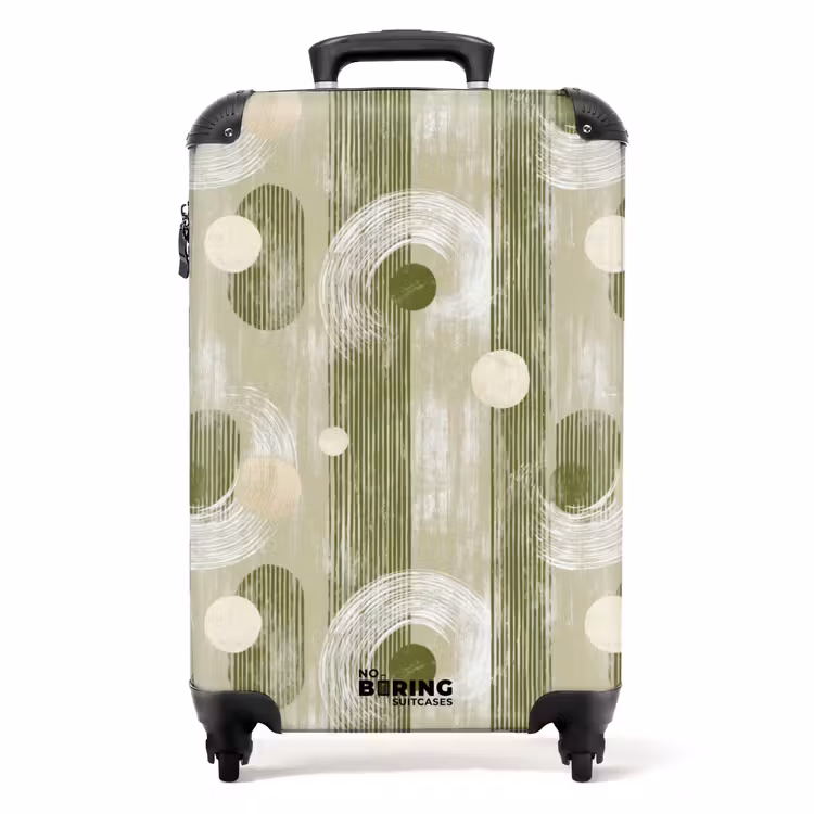 Artistiek - Modern - Groen NBS - Handbagage koffer - Volwassenen Unisex middel -productfoto_recht