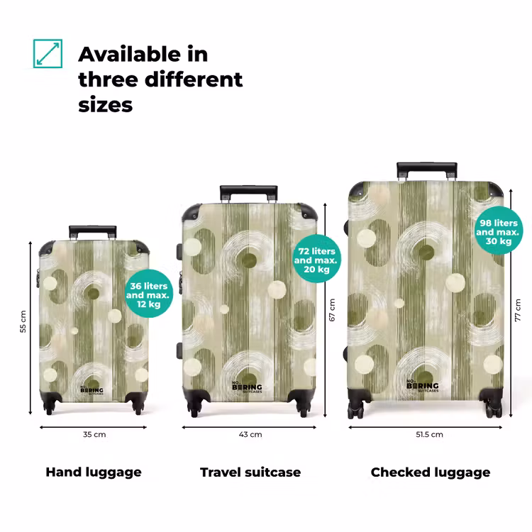 Artistiek - Modern - Groen NBS - Handbagage koffer - Volwassenen Unisex middel zzzzzzVergelijking_3EN