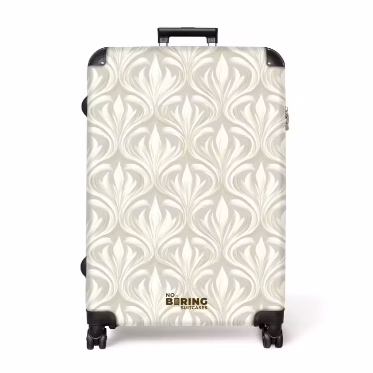 Barok - Patroon - Beige NBS - Handbagage koffer - Volwassenen Unisex middel -productfoto_recht