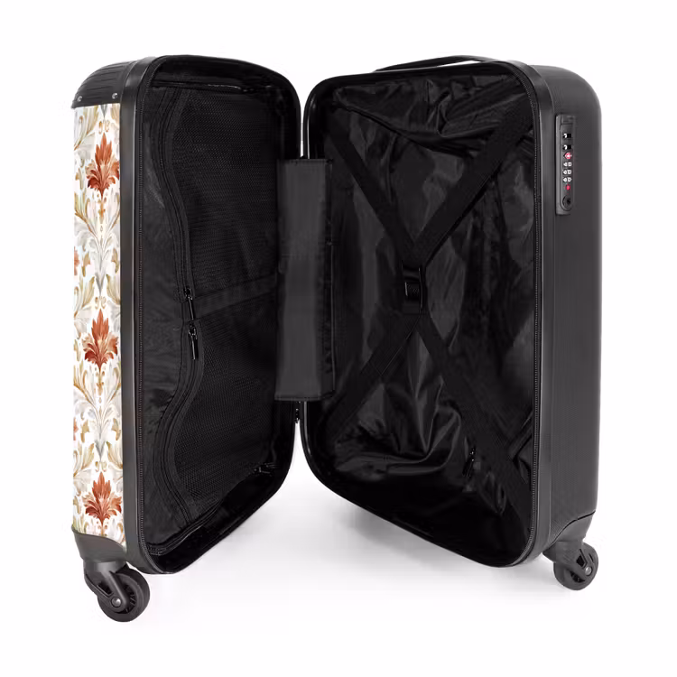 Barok patroon rood NBS - Handbagage koffer - Volwassenen Unisex middel -binnenkant