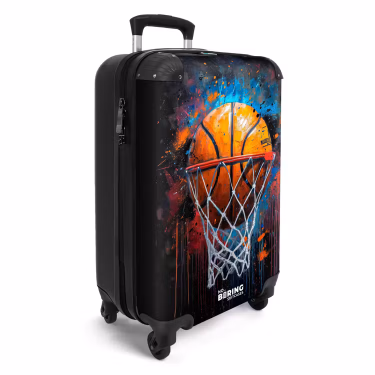 Basketbal omringd door graffiti NBS - Handbagage koffer - Unisex middel -productfoto_3d