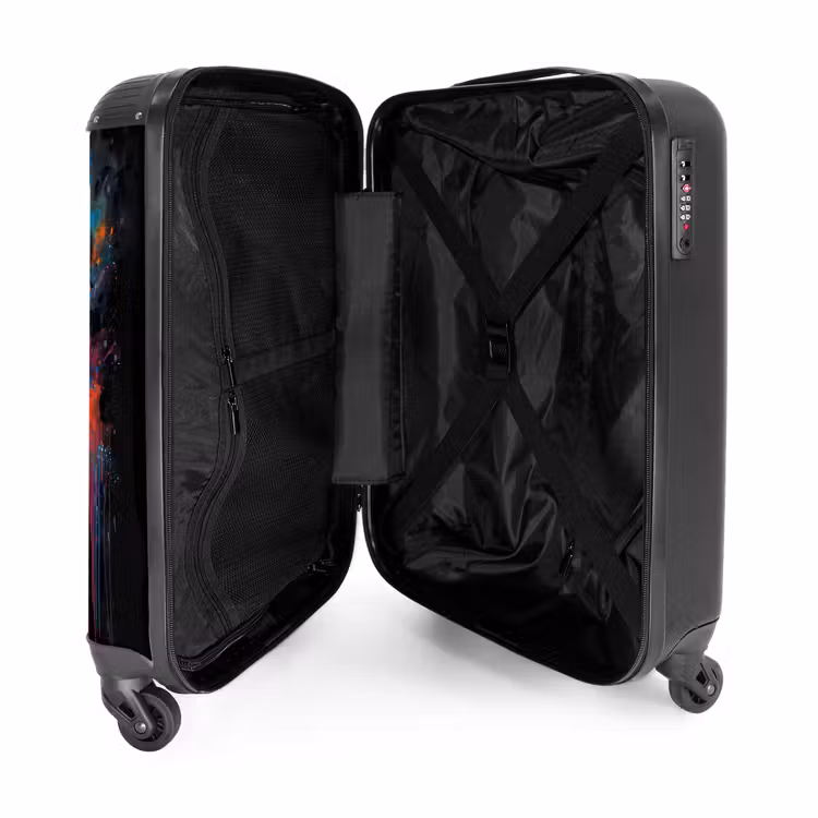 Basketbal omringd door graffiti NBS - Handbagage koffer - Unisex middel -binnenkant