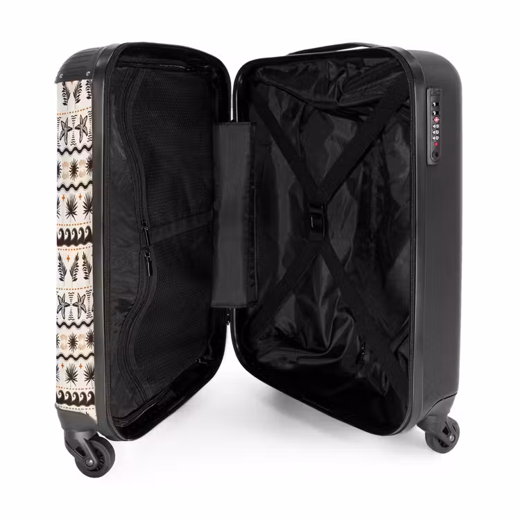 Strand en zee print NBS - Handbagage koffer - Volwassenen Unisex middel -binnenkant