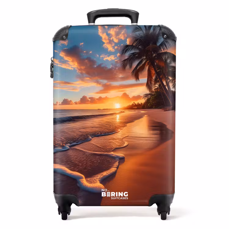 Strand bij zonsondergang NBS - Handbagage koffer - Volwassenen Unisex middel -productfoto_recht