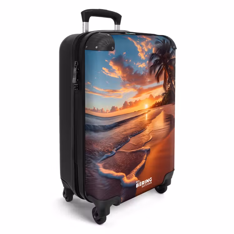 Strand bij zonsondergang NBS - Handbagage koffer - Volwassenen Unisex middel -productfoto_3d