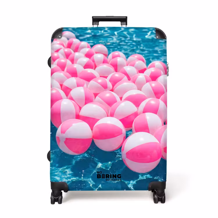 Strandballen - Roze - Water NBS - Handbagage koffer - Volwassenen Unisex middel -productfoto_recht