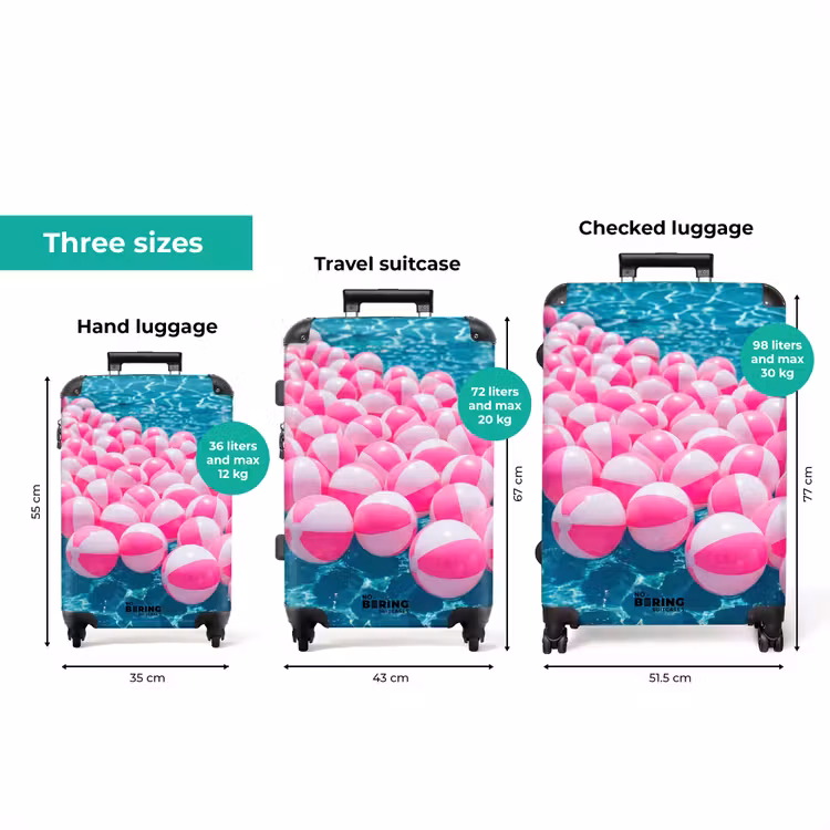 Strandballen - Roze - Water NBS - Handbagage koffer - Volwassenen Unisex middel zzzzzzVergelijking_3EN