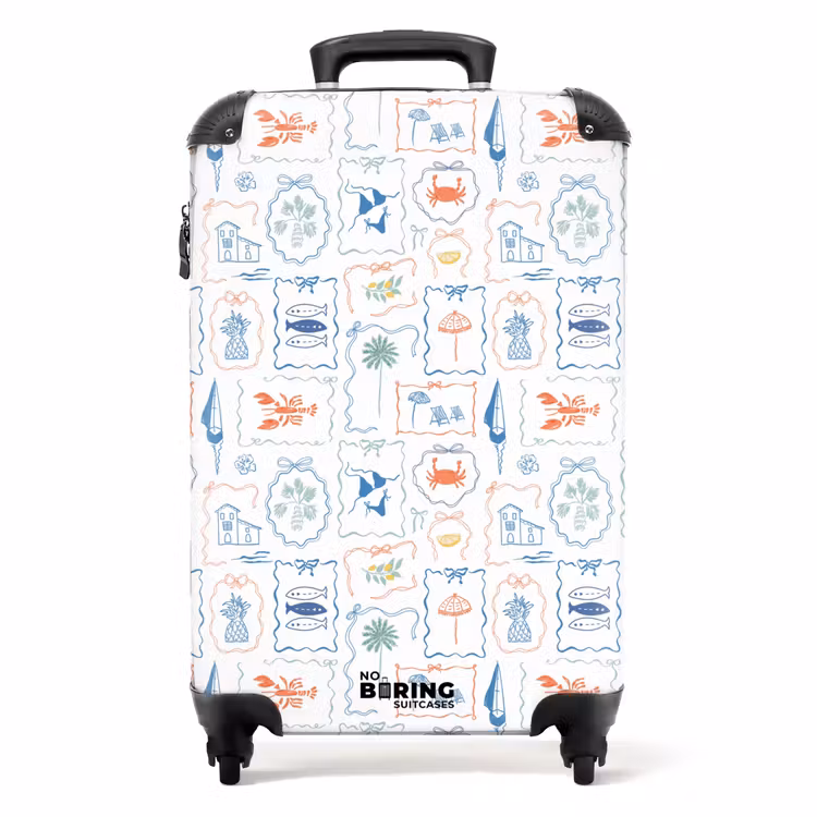 Bikini strand print kleurrijk NBS - Handbagage koffer - Volwassenen Unisex middel -productfoto_recht
