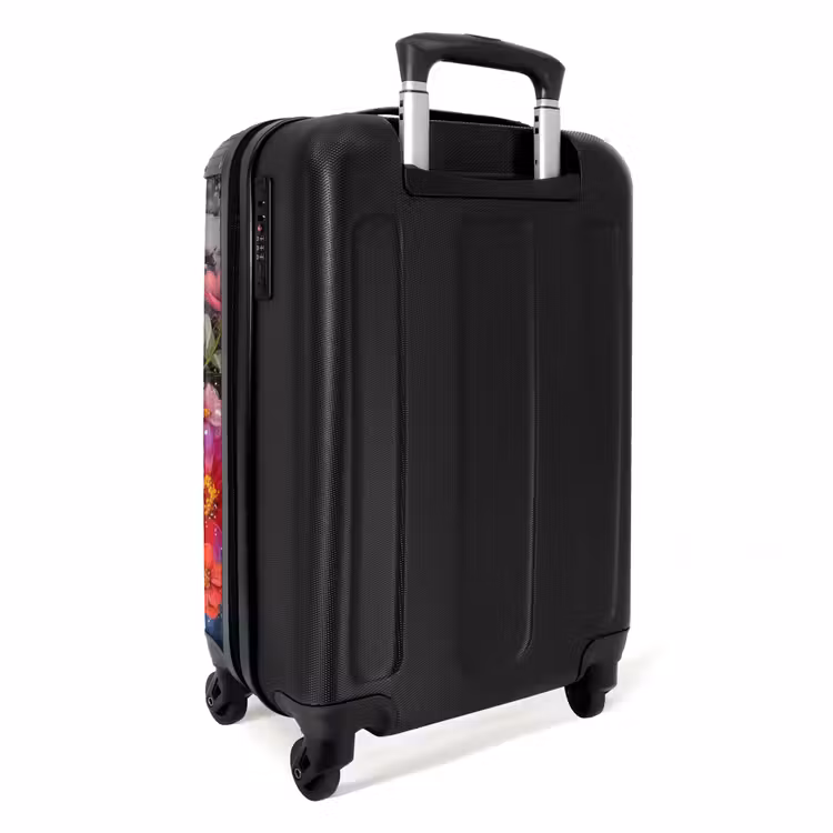 Vogel met bloemen in graffiti stijl NBS - Handbagage koffer - Unisex middel -achterkant