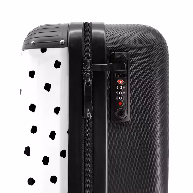 Zwarte stipjes op een witte achtergrond NBS - Handbagage koffer - Volwassenen Unisex middel -slot