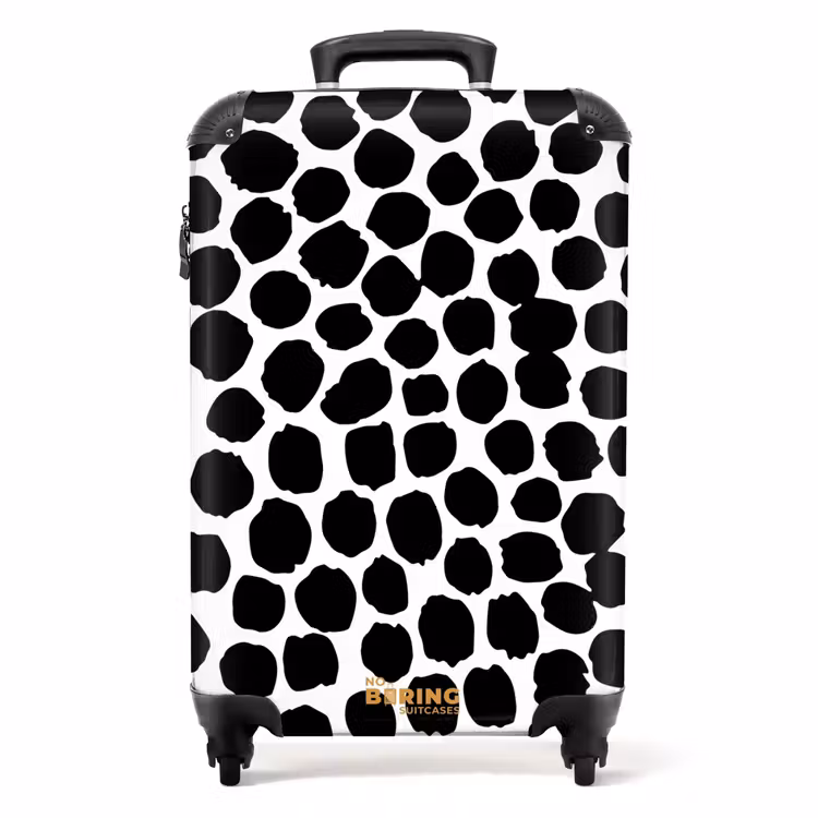 Zwarte stippen op een witte achtergrond NBS - Handbagage koffer - Volwassenen Unisex middel -productfoto_recht