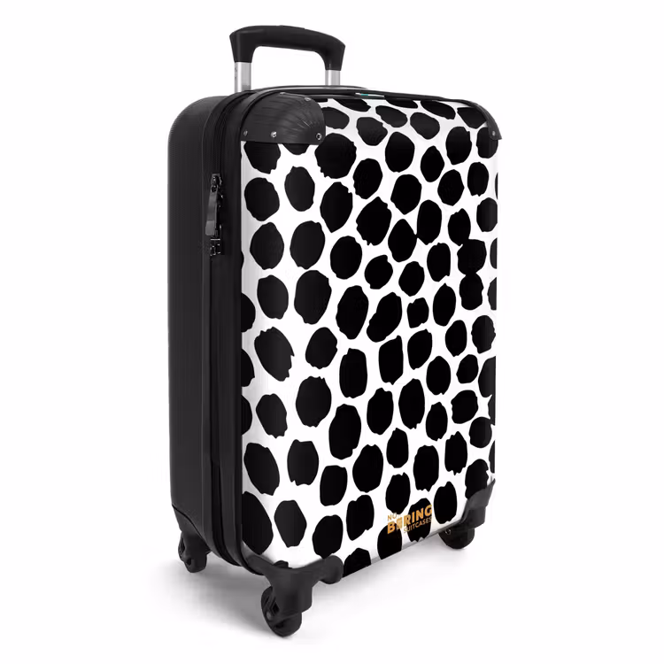 Zwarte stippen op een witte achtergrond NBS - Handbagage koffer - Volwassenen Unisex middel -productfoto_3d