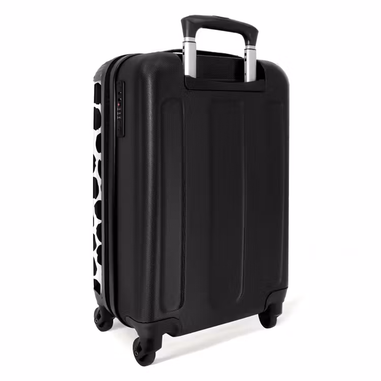 Zwarte stippen op een witte achtergrond NBS - Handbagage koffer - Volwassenen Unisex middel -achterkant