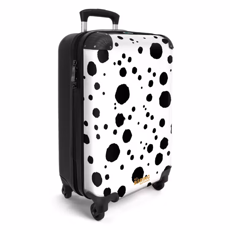 Zwarte stippen op een witte achtergrond NBS - Handbagage koffer - Volwassenen Unisex middel -productfoto_3d