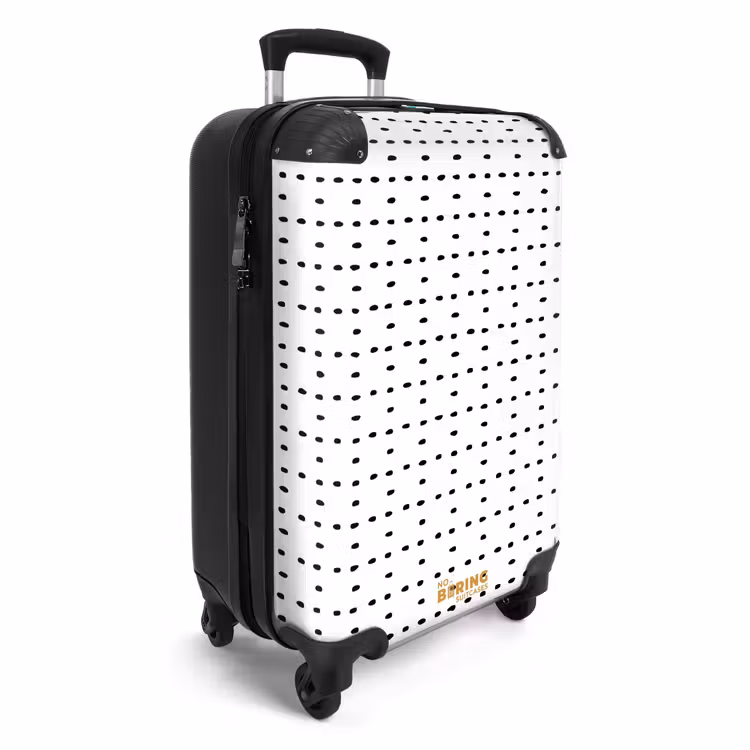 Zwarte stippen op een witte achtergrond NBS - Handbagage koffer - Volwassenen Unisex middel -productfoto_3d