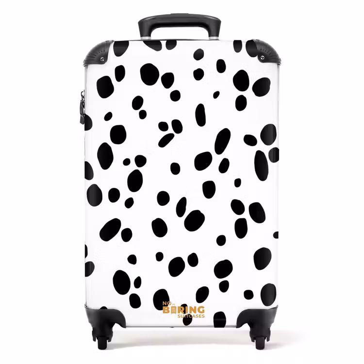 Zwarte ovalen over een witte achtergrond NBS - Handbagage koffer - Volwassenen Unisex middel -productfoto_recht