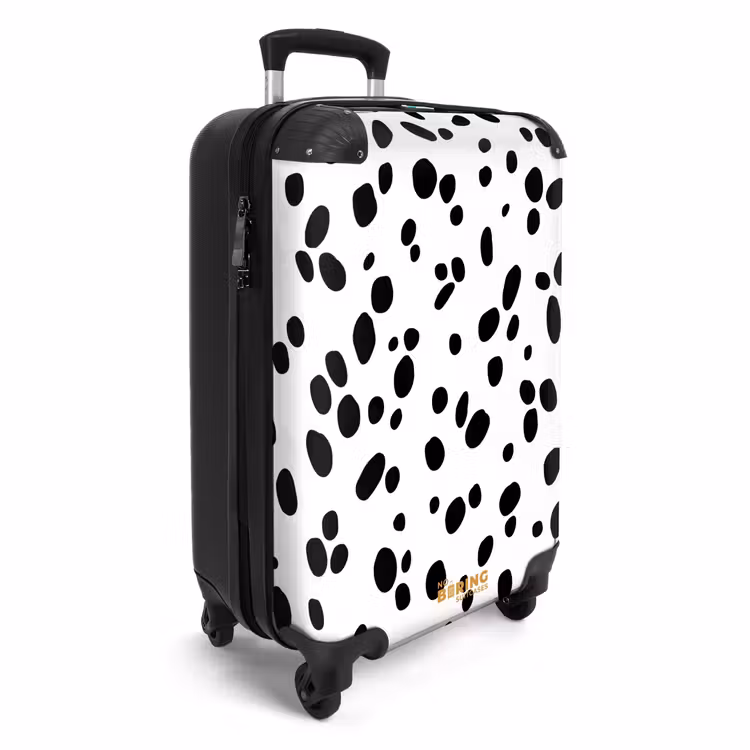 Zwarte ovalen over een witte achtergrond NBS - Handbagage koffer - Volwassenen Unisex middel -productfoto_3d