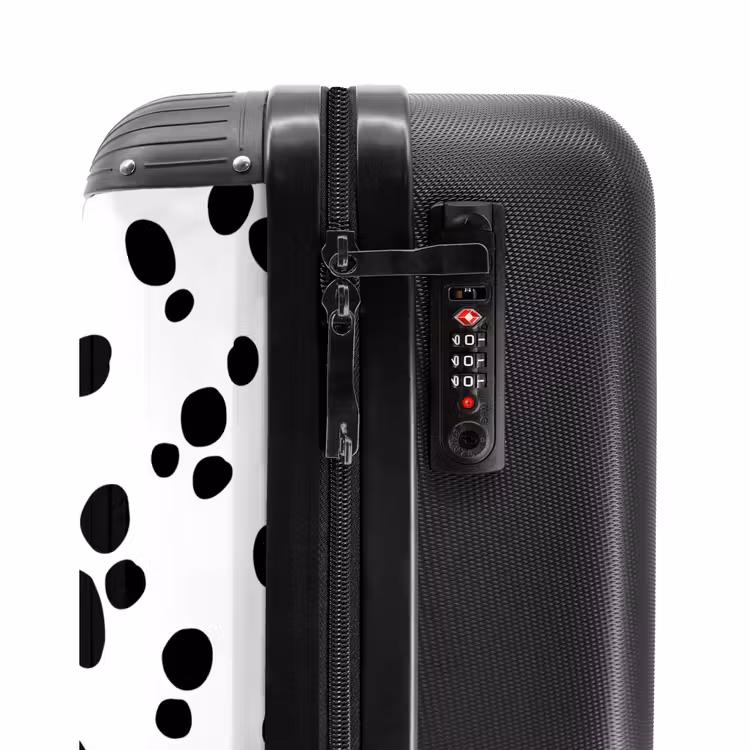 Zwarte ovalen over een witte achtergrond NBS - Handbagage koffer - Volwassenen Unisex middel -slot