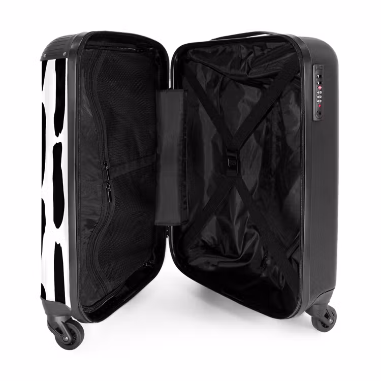 Zwarte vormen op een witte achtergrond NBS - Handbagage koffer - Volwassenen Unisex middel -binnenkant