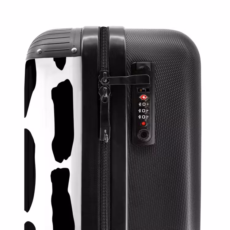 Zwarte vormen op een witte achtergrond NBS - Handbagage koffer - Volwassenen Unisex middel -slot
