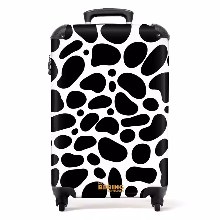 Zwarte vlekken over een witte achtergrond NBS - Handbagage koffer - Volwassenen Unisex middel -productfoto_recht