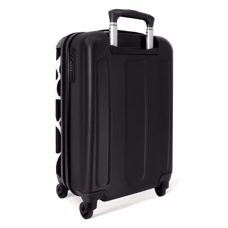 Zwarte vlekken over een witte achtergrond NBS - Handbagage koffer - Volwassenen Unisex middel -achterkant