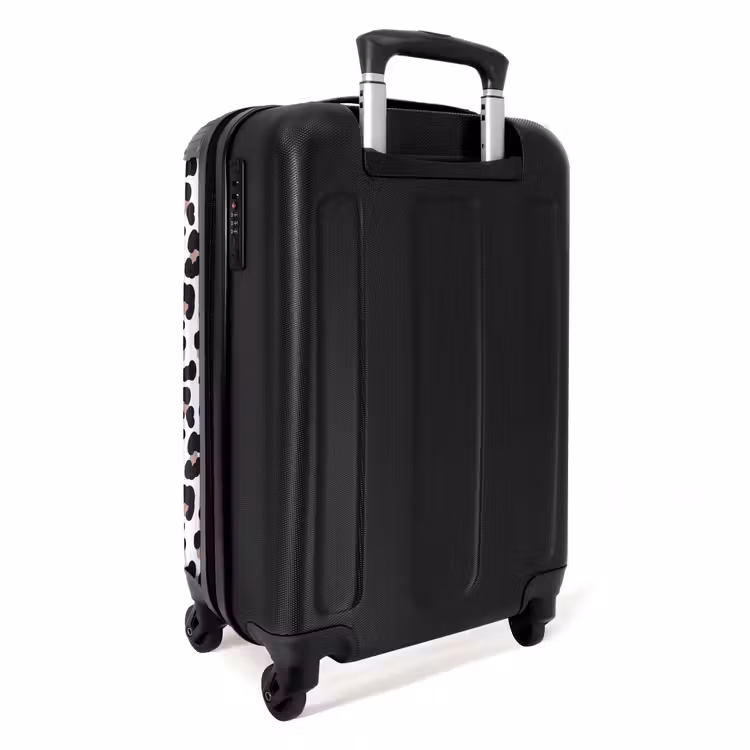 Zwarte vlekken met witte achtergrond NBS - Handbagage koffer - Volwassenen Unisex middel -achterkant