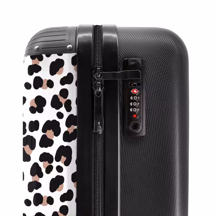 Zwarte vlekken met witte achtergrond NBS - Handbagage koffer - Volwassenen Unisex middel -slot