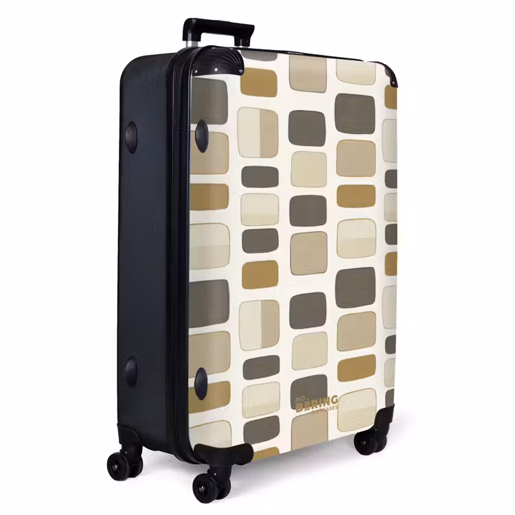 Blokken - Vintage - Grijs NBS - Handbagage koffer - Volwassenen Unisex middel -productfoto_3d