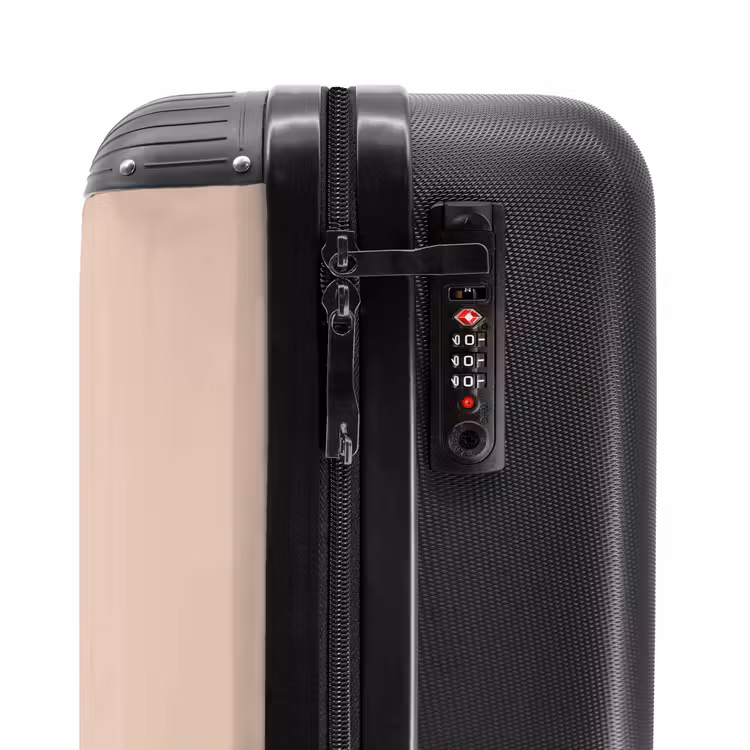 Blauwe dinosaurus op een beige achtergrond NBS - Handbagage koffer - Volwassenen Unisex middel -slot