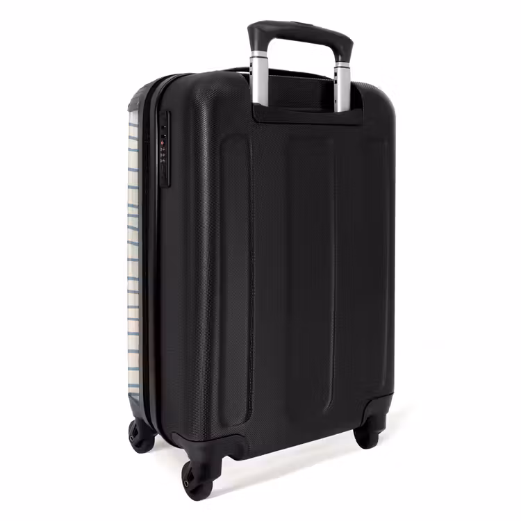 Blauwe handgetekende strepen NBS - Handbagage koffer - Volwassenen Unisex middel -achterkant