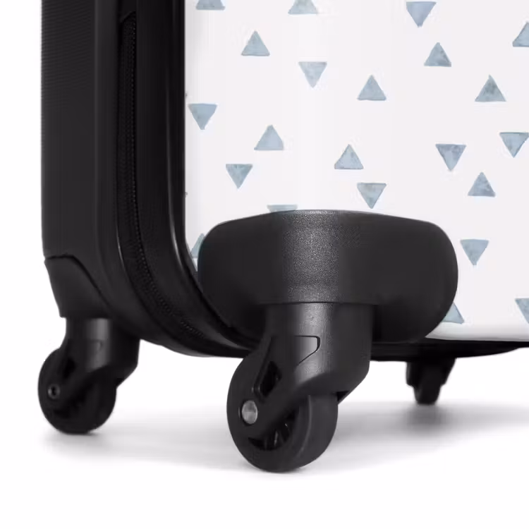 Blauwe driehoeken op een wit vlak NBS - Handbagage koffer - Volwassenen Unisex middel -wiel