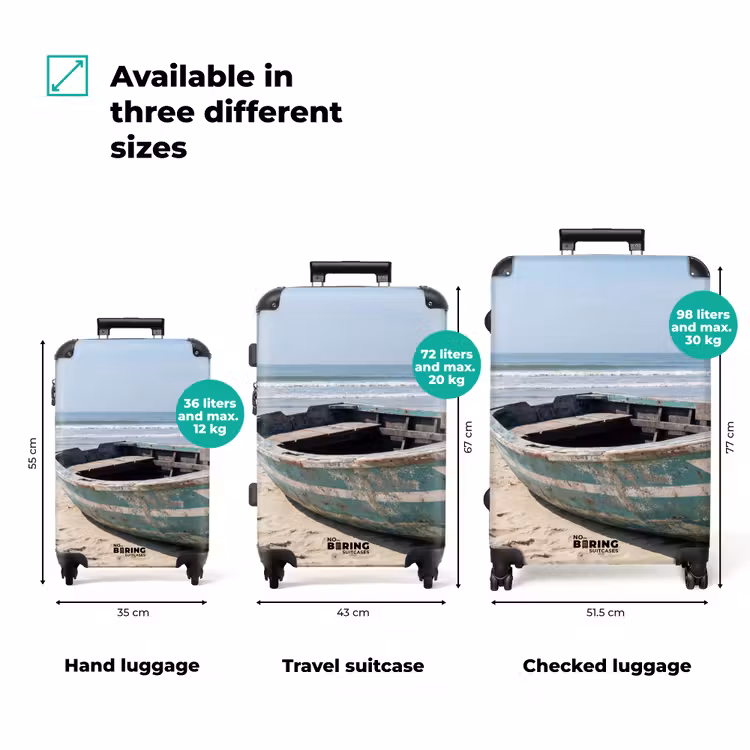 Boot - Zandstrand - Zee NBS - Handbagage koffer - Volwassenen Unisex middel zzzzzzVergelijking_3EN