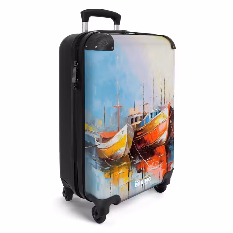 Boten - Kunst - Kleuren - Schilderij NBS - Handbagage koffer - Unisex middel -productfoto_3d