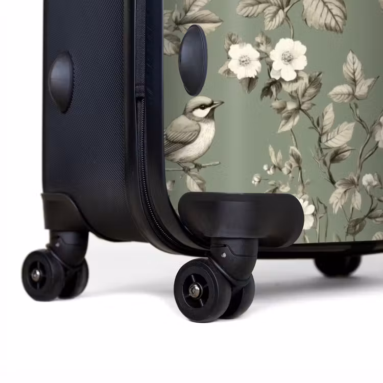 Botanisch - Vogels - Groen NBS - Handbagage koffer - Volwassenen Unisex middel -achterkant
