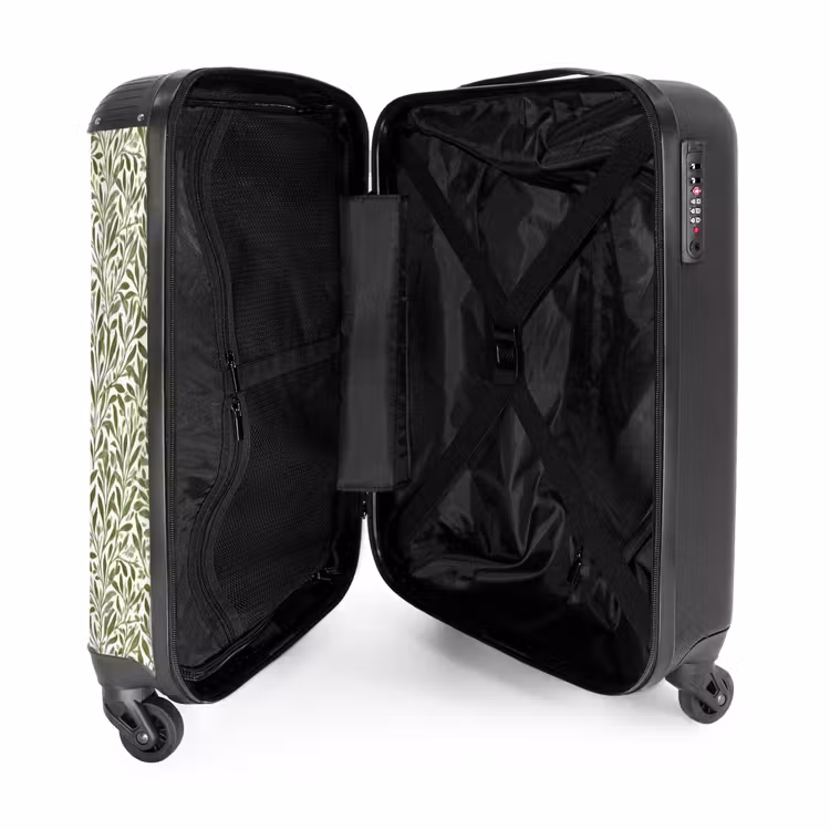 Botanisch - Takken - Groen NBS - Handbagage koffer - Volwassenen Unisex middel -binnenkant